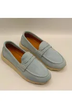 Carle Blue Suede Women's Loafer Shoes