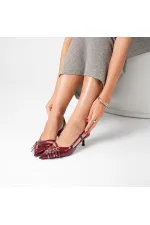Chaussures à talons hauts Sedare en cuir véritable bordeaux avec boucle