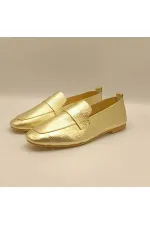 Ballerines en cuir doré Emery