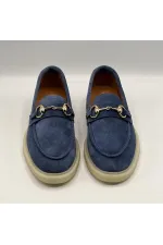Mocassins décontractés Davina bleu marine pour femmes - Cuir suédé et semelle thermique