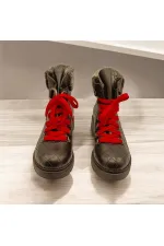 Snow Black Leather Fur-Lined Women's Boots