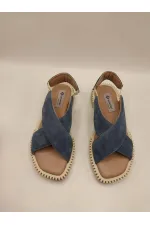 Juana Sandalet – Lacivert Süet | Günlük