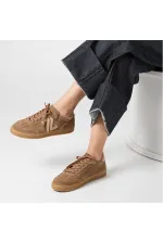 Baskets en daim pour femme Elio Sigaro – Cuir véritable, Nouvelle collection automne/hiver