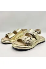 Amethyst Exclusive Siesta Gold Genuine Leather Women's Sandals