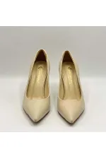 Nadia 100% Genuine Leather Beige Stiletto – 9 cm Heel