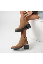 Berta Hardal Süet Kadın Bot – 6 cm Topuk – Termolight Taban