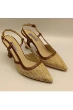 Abbey Naturel Thin Heel Shoes