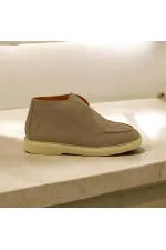 Bottes pour femmes en daim à revers en vison