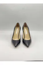 Nadia %100 Gerçek Deri Siyah Stiletto – 9 cm Topuk