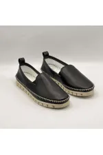 Flex Siyah Hakiki Deri Kadın Loafer