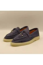 Etna Navy Suede Women's Loafer Shoes