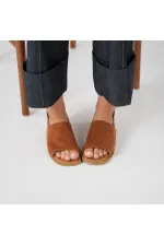 Bellini Tan Suede Leather Women's Sandals | Natural Elegance & Comfort