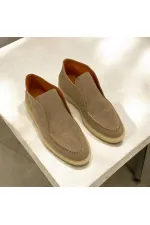 Bottes pour femmes en daim à revers en vison