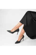 Nadia %100 Gerçek Deri Siyah Stiletto – 9 cm Topuk