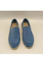 Mocassins en daim bleu pour femmes Amy