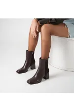 Berit Acı Kahve Deri & Süet Kadın Bot – TPU Kaymaz Tırtıklı Taban – 21 cm