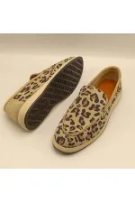 Punto Leopar Desen Deri Kadın Günlük Ayakkabı