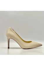 Nadia 100% Genuine Leather Beige Stiletto – 9 cm Heel