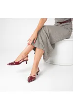 Chaussures à talons hauts Sedare en cuir véritable bordeaux avec boucle