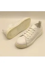 Baskets Daisy blanches en cuir véritable pour femmes