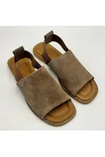 Bellini Brown Genuine Suede Leather Women's Sandals – Handmade with Thermal Sole