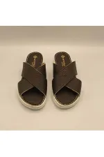 Pantoufles confortables en cuir noir Alessia pour femmes