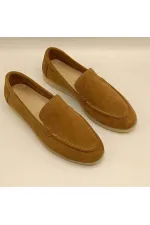 Mocassins en daim beige pour femmes Amy