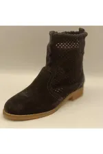 Bottes d'été en daim noir cloutées pour femmes