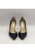 Nadin 100% Genuine Leather Black Stiletto – Neolite Sole, Open-Neck Design