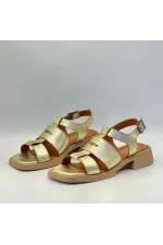Lucia Gold Genuine Leather Women's Sandals