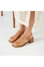Amethyst Exclusive Stable Tan Heeled Women's Sandals | Comfortable Classic Style