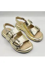 Amethyst Exclusive Siesta Gold Genuine Leather Women's Sandals