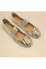 Ballerines en cuir argenté Hazal