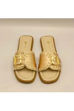 Authentic Rose Leather Women's Slippers