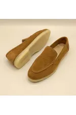 Mocassins en daim beige pour femmes Amy