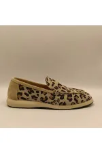 Punto Leopar Desen Deri Kadın Günlük Ayakkabı