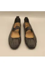 Hazal Black Leather Ballet Flats