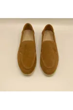 Mocassins en daim beige pour femmes Amy