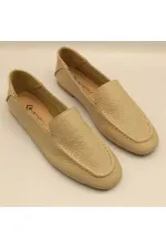 Ballerines en cuir véritable beige Tina pour femme, exclusivité Amethyst