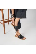 Bellini Black Leather Women's Sandals | Summer Comfort in Classic Style