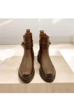 Bottines Chelsea Terra Coffee en cuir pour femmes