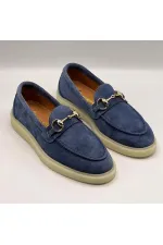 Mocassins décontractés Davina bleu marine pour femmes - Cuir suédé et semelle thermique