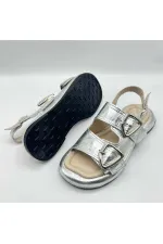 Amethyst Exclusive Siesta Silver Genuine Leather Women's Sandals