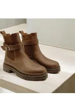 Bottines Chelsea Terra Coffee en cuir pour femmes