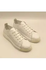 Baskets Daisy blanches en cuir véritable pour femmes