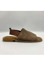 Bellini Brown Genuine Suede Leather Women's Sandals – Handmade with Thermal Sole