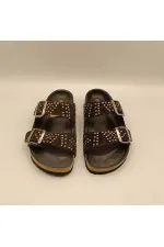 Aidan Black Cork Sole Orthopedic Slippers