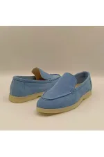 Mocassins en daim bleu pour femmes Amy