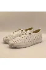 Ametist Exclusive Lugano White Genuine Leather Women's Sneaker – Handcrafted and Comfortable