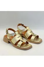 Lucia Gold Genuine Leather Women's Sandals